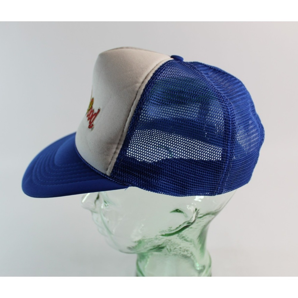Vintage DOLLYWOOD Trucker Hat Adjustable Snapback Blue White Mesh 80's 90's - Picture 4 of 8